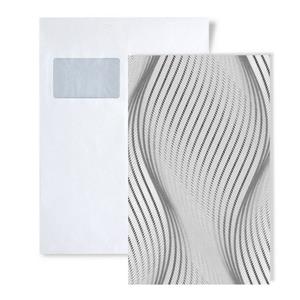 Edem Papiertapete »S-85030BR36«, gestreift, grafisch, Metall-Effekte, (1 Musterblatt, ca. A5-A4), grau, licht-grau, weiß, silber