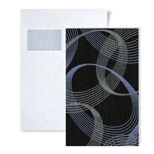 Edem Papiertapete »S-85034BR36«, grafisch, Metall-Effekte, abstrakt, (1 Musterblatt, ca. A5-A4), anthrazit, schwarz-grau, violett-blau, silber