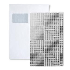 Edem Papiertapete »S-85071BR30«, grafisch, Metall-Effekte, geometrisch, abstrakt, used, (1 Musterblatt, ca. A5-A4), weiß, silber-grau, silber