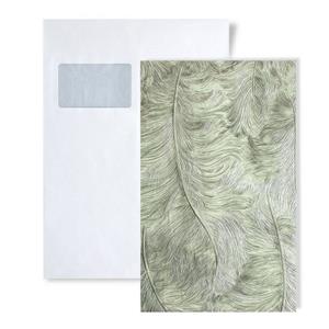 Profhome Prägetapete »S-822201«, glänzend, grafisch, meliert, Motiv, Vögel, (1 Musterblatt, ca. A5-A4), grau, weiß-grün