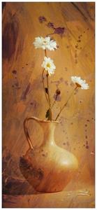 Wallario Türtapete »Antike Vase mit Blumen«, glatt, ohne Struktur