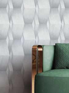 Newroom Vliestapete, Grau Tapete Grafisch Leicht Glänzend - Mustertapete Grafiktapete Silber Geometrisch Modern Streifen 3D-Optik für Wohnzimmer Schlafzimmer Küche