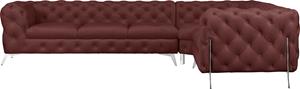 Leonique Hoekbank Amaury grote hoekbank, met luxueuze capitonnage in een moderne look, breedte 323 cm, kleur van de poten naar keuze