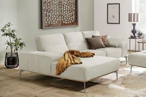 W.Schillig Ecksofa run, mit elegantem Holzsockel, Füße in Silber matt, Breite 279 cm