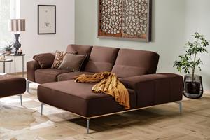 W.Schillig Ecksofa run, mit elegantem Holzsockel, Füße in Silber matt, Breite 279 cm