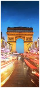 Wallario Türtapete »Arc de triomphe in Paris bei Nacht«, glatt, ohne Struktur