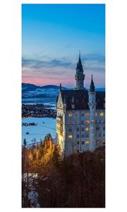 Bilderdepot24 Türtapete, Schloß Neuschwanstein am Abend, selbstklebendes Vinyl