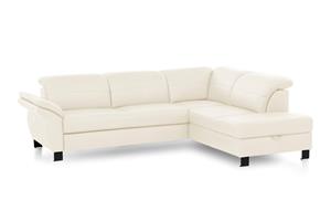 Exxpo - Sofa Fashion Ecksofa, inklusive Kopfteilverstellung,wahlweise Bettfunktion und Bettkasten, eleganter schwarzer Fuß