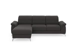 Sit&More Ecksofa Sinatra, mit Recamiere, optinal mit Kopfteilverstellung und Armteilfunktion oder Kopfteilverstellung, Armteilfunktion, Bettfunktion und Bettkasten, chromfarbene Metallfü