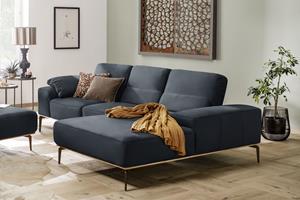 W.Schillig Ecksofa run, mit elegantem Holzsockel, Füße in Bronze pulverbeschichtet, Breite 279 cm