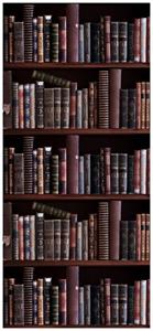 Wallario Türtapete »Bücherregal mit alten Büchern«, glatt, ohne Struktur