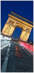 Wallario Türtapete »Paris in Frankreich - Arc de Triomphe bei Nacht«, glatt, ohne Struktur