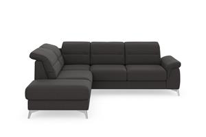 Sit&More Ecksofa Sinatra, mit Ottomane, optional mit Kopfteilverstellung und Armteilfunktion oder Kopfteilverstellung, Armteilfunktion, Bettfunktion und Stauraum, chromfarbene Metallfü&