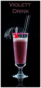 Wallario Türtapete »Bunter Cocktail auf schwarz - Violett Drink«, glatt, ohne Struktur