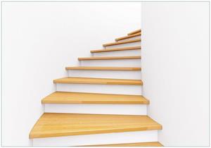 Wallario Vliestapete »Wendeltreppe aus hellem Holz«, Seidenmatte Oberfläche, hochwertiger Digitaldruck, in verschiedenen Größen erhältlich