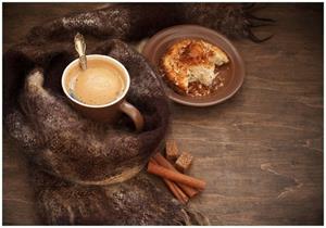 Wallario Vliestapete »Kuchen und Kaffeegenuss«, Seidenmatte Oberfläche, hochwertiger Digitaldruck, in verschiedenen Größen erhältlich