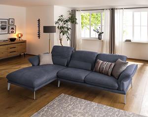 W.Schillig Ecksofa sherry, German Design Award 2018, mit Kopfstützenverstellung, Winkelfüße in Chrom glänzend, Breite 300 cm