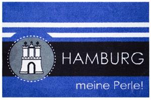 ASTRA Fußmatte »Hamburger Blau Wappen Matte 60 x 40 cm Blau Meine Perle«, , Rechteckig, Höhe 3 mm