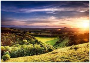 Wallario Vliestapete »Farbenfroher Sonnenuntergang in England«, Seidenmatte Oberfläche, hochwertiger Digitaldruck, in verschiedenen Größen erhältlich