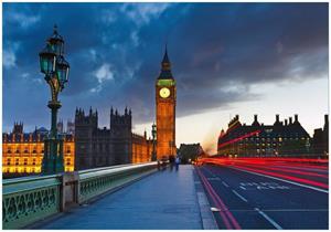 Wallario Vliestapete »London- Big Ben bei Nacht«, Seidenmatte Oberfläche, hochwertiger Digitaldruck, in verschiedenen Größen erhältlich