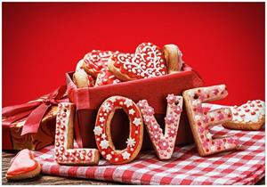 Wallario Vliestapete »Love Bakery - Backen mit Liebe«, Seidenmatte Oberfläche, hochwertiger Digitaldruck, in verschiedenen Größen erhältlich