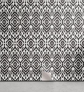 Abakuhaus Vinyltapete »selbstklebendes Wohnzimmer Küchenakzent«, Bohemien Scribble Ikat Kunst