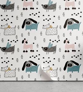 Abakuhaus Vinyltapete »selbstklebendes Wohnzimmer Küchenakzent«, Hunde Scandinavian Kunstwerk mit Hund