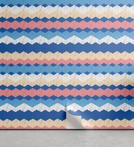 Abakuhaus Vinyltapete »selbstklebendes Wohnzimmer Küchenakzent«, Boho Grunge und Bunte Zigzags
