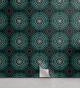 Abakuhaus Vinyltapete »selbstklebendes Wohnzimmer Küchenakzent«, Ikat Retro Blumenmotive
