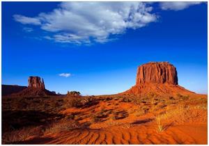 Wallario Vliestapete »Monument Valley am Abend I«, Seidenmatte Oberfläche, hochwertiger Digitaldruck, in verschiedenen Größen erhältlich