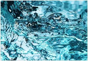 Wallario Vliestapete »Frisches blaues Wasser in Aufruhr«, Seidenmatte Oberfläche, hochwertiger Digitaldruck, in verschiedenen Größen erhältlich