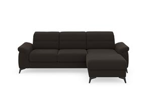 Sit&More Ecksofa Sinatra, mit Recamiere, optional mit Kopfteilverstellung und Armteilfunktion oder mit Kopfteilverstellung, Armteilfunktion, Bettfunktion und Bettkasten, mattschwarze Metallf