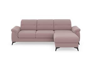 Sit&More Ecksofa Sinatra, mit Recamiere, optional mit Kopfteilverstellung und Armteilfunktion oder mit Kopfteilverstellung, Armteilfunktion, Bettfunktion und Bettkasten, mattschwarze Metallf