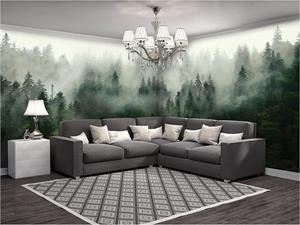 Wallarena Fototapete »Wald im Nebel Ecke Vlies Tapete Vliestapete Schlafzimmer 624 x 219 cm«, Glatt, Natur, Vliestapete inklusive Kleister