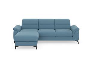 Sit&More Ecksofa Sinatra, mit Recamiere, optional mit Kopfteilverstellung und Armteilfunktion oder mit Kopfteilverstellung, Armteilfunktion, Bettfunktion und Bettkasten, mattschwarze Metallf