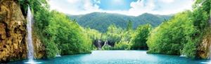 Wallarena Fototapete »XXL Wasserfall Ecke Vlies Tapete Vliestapete Schlafzimmer Wohnzimmer«, Glatt, Natur, Vliestapete inklusive Kleister