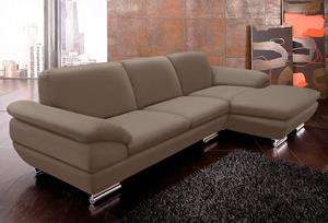 Calia Italia Ecksofa Glamour, aus Leder, Recamiere wahlweise links oder rechts