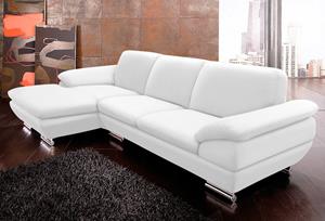 Calia Italia Ecksofa Glamour, aus Leder, Recamiere wahlweise links oder rechts