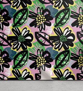 Abakuhaus Vinyltapete »selbstklebendes Wohnzimmer Küchenakzent«, Botanisch Wasserfarbe Pflanzen Pattern
