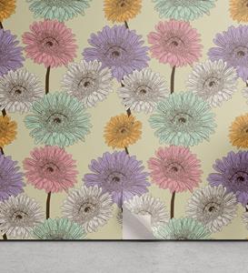 Abakuhaus Vinyltapete »selbstklebendes Wohnzimmer Küchenakzent«, Bunt Chrysanthemum Pflanzen