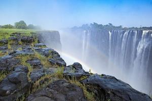 Meberg Fototapete, Natur, Fototapete Regenbogen Wasserfall Wandbild Vliestapete Motiv 200x300 cm Natur Wasser