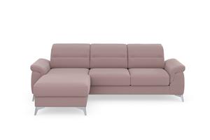 Sit&More Ecksofa Sinatra, mit Recamiere, optinal mit Kopfteilverstellung und Armteilfunktion oder Kopfteilverstellung, Armteilfunktion, Bettfunktion und Bettkasten, chromfarbene Metallfü