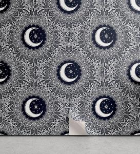 Abakuhaus Vinyltapete »selbstklebendes Wohnzimmer Küchenakzent«, Abstrakt Crescent Mond-Stern-Blätter