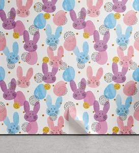 Abakuhaus Vinyltapete »selbstklebendes Wohnzimmer Küchenakzent«, Bunt Ostern Hasen und Eier