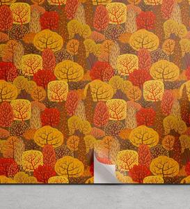 Abakuhaus Vinyltapete »selbstklebendes Wohnzimmer Küchenakzent«, Burnt orange Warme Töne Fall Forest