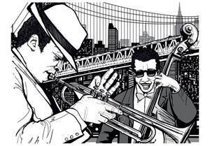 KUNSTLOFT Vliestapete »Smooth Saxophone Beats«, lichtbeständige Design Tapete