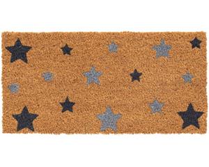 Matches21 HOME & HOBBY Fußmatte »Fußmatte Kokos INDOOR mit Motiv bunte Sterne 25x50 cm«, , rechteckig, Höhe 15 mm