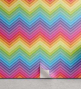 Abakuhaus Vinyltapete »selbstklebendes Wohnzimmer Küchenakzent«, Regenbogen Bunte Vivid Chevron