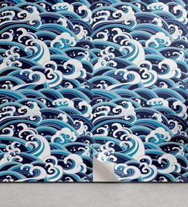 Abakuhaus Vinyltapete »selbstklebendes Wohnzimmer Küchenakzent«, japanische Welle Water Splash Schaum