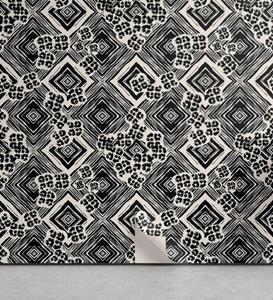 Abakuhaus Vinyltapete »selbstklebendes Wohnzimmer Küchenakzent«, Abstrakt Ink Pinselstil Argyle
